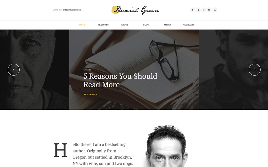 Blog for Writers and Journalists With Bookstore WordPress Theme