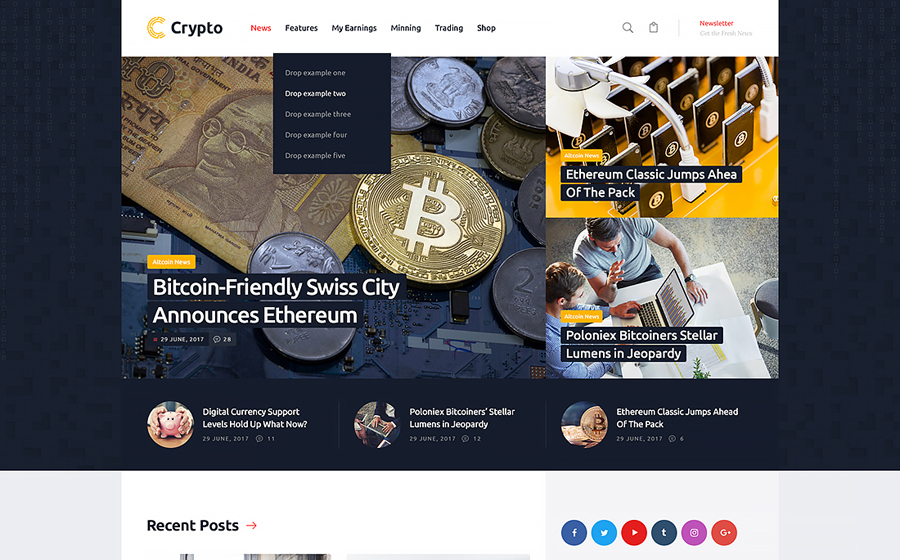 Crypton | A Multi-Purpose Cryptocurrency WordPress Theme