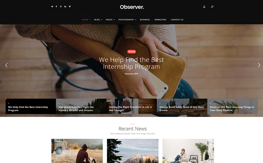 Daily Observer - A Modern Magazine, Review & News Portal WordPress Theme
