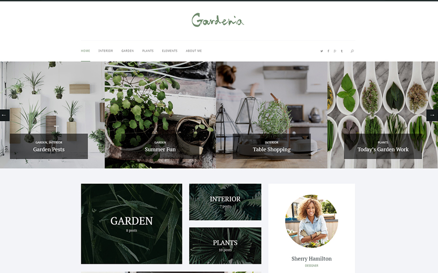 Gardenia - A Stylish Gardening Personal Blog WordPress Theme