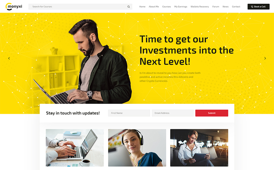 Monyxi | Cryptocurrency Trading Business Coach WordPress Theme