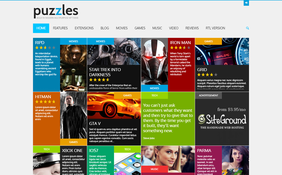 Puzzles | WP Magazine / Review with Store WordPress Theme + RTL
