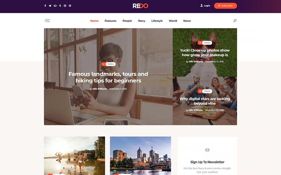 Redo | A Personal Blog, Magazine & Review Portal WordPress Themee
