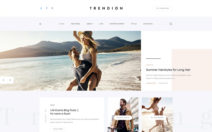 Trendion | A Personal Lifestyle Blog and Magazine WordPress Theme