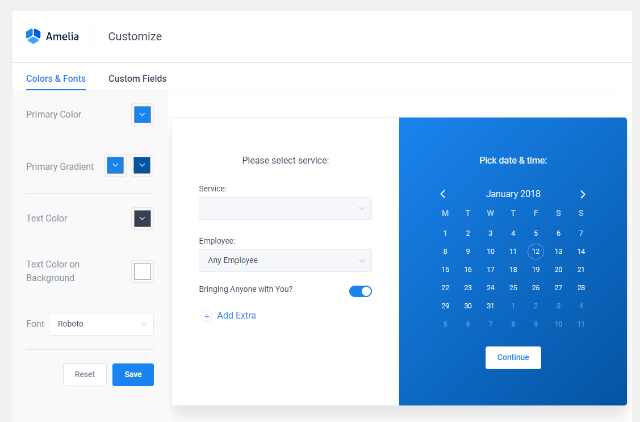 booking template