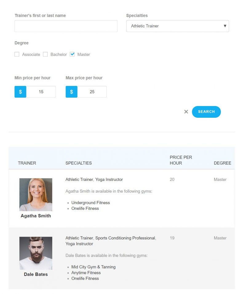 custom search