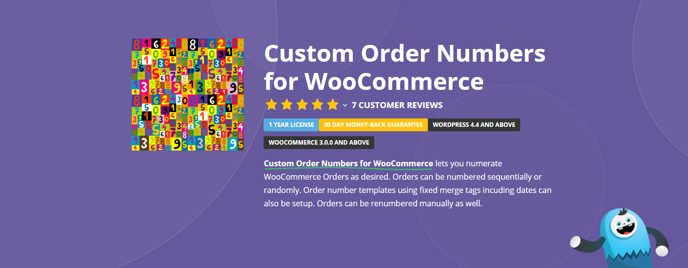 The Custom Order Numbers for WooCommerce plugin.