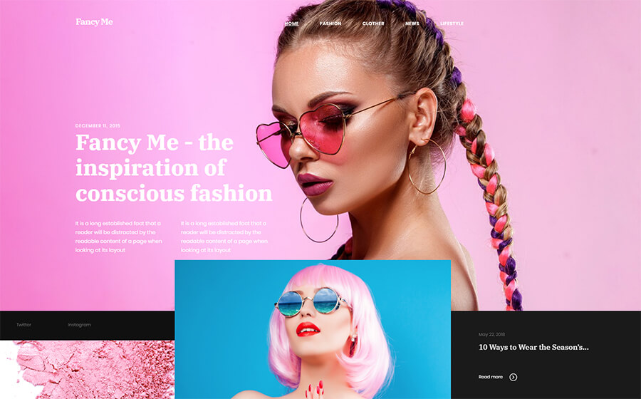 The Fancy Me Elementor theme.
