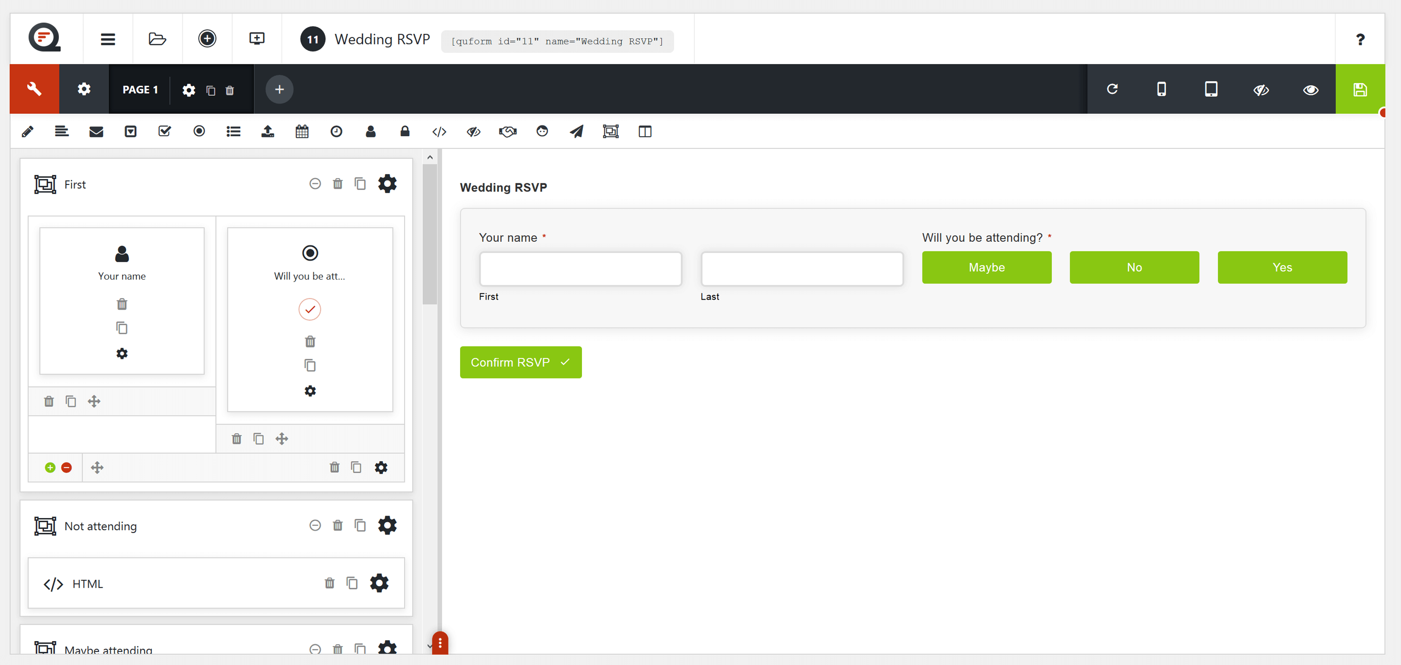 The Quform plugin interface.