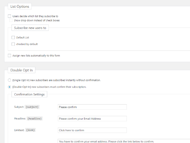 Form settings