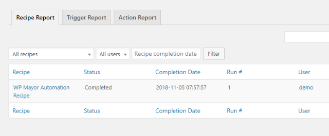 Recipe log