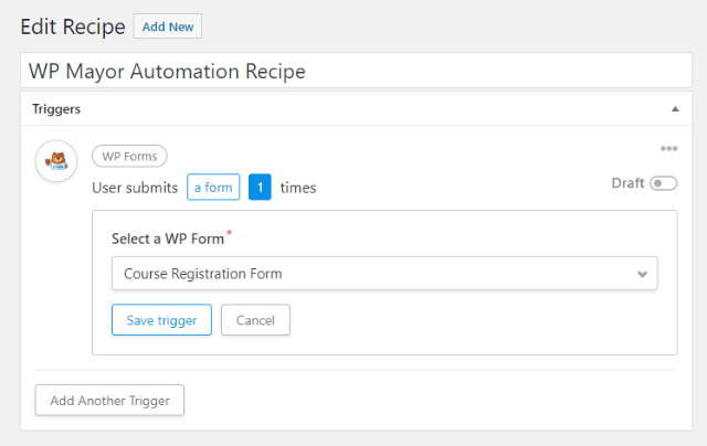 Configure trigger