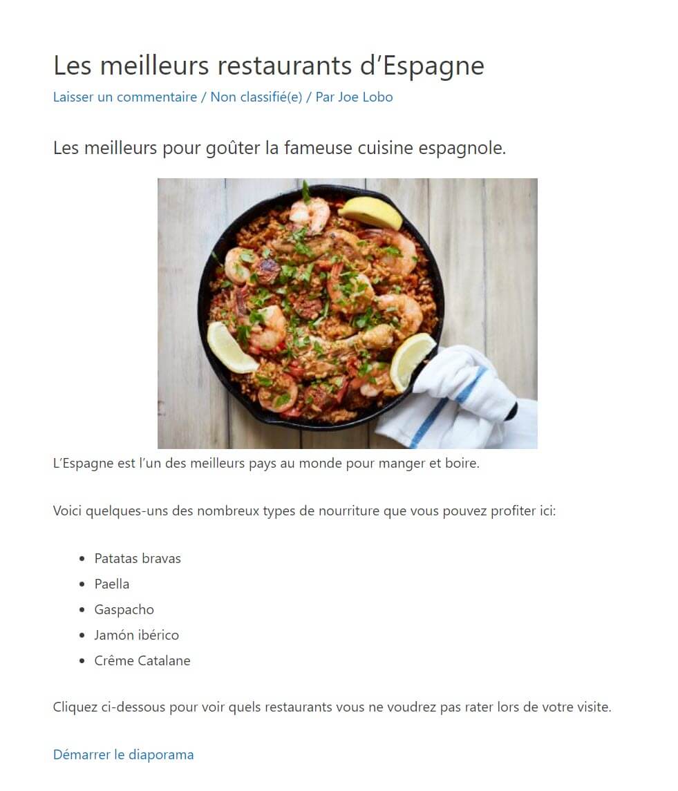 A French translation on the front end.