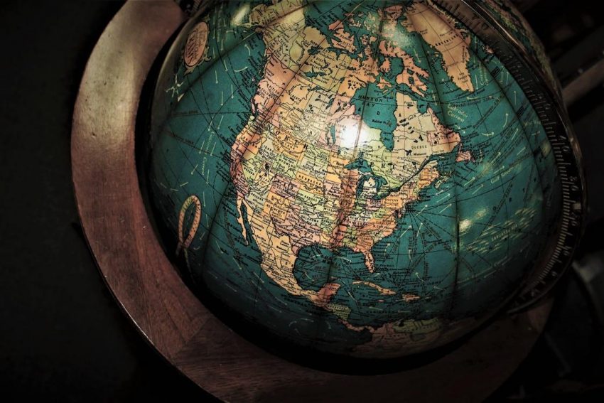 An antique globe.