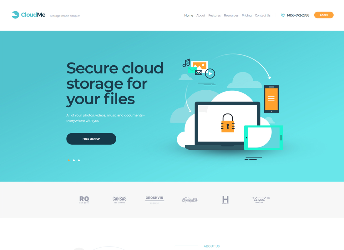 CloudMe | Cloud Storage & File-Sharing Services WordPress Theme