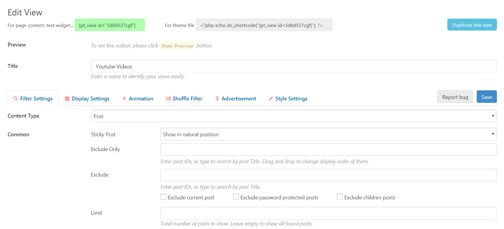 Setting up the ContentViews plugin.