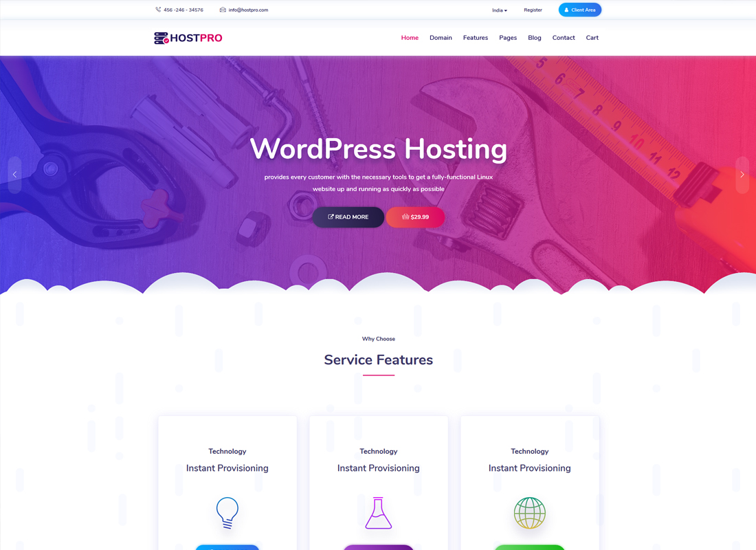 Hostpro | Responsive Hosting WordPress Theme
