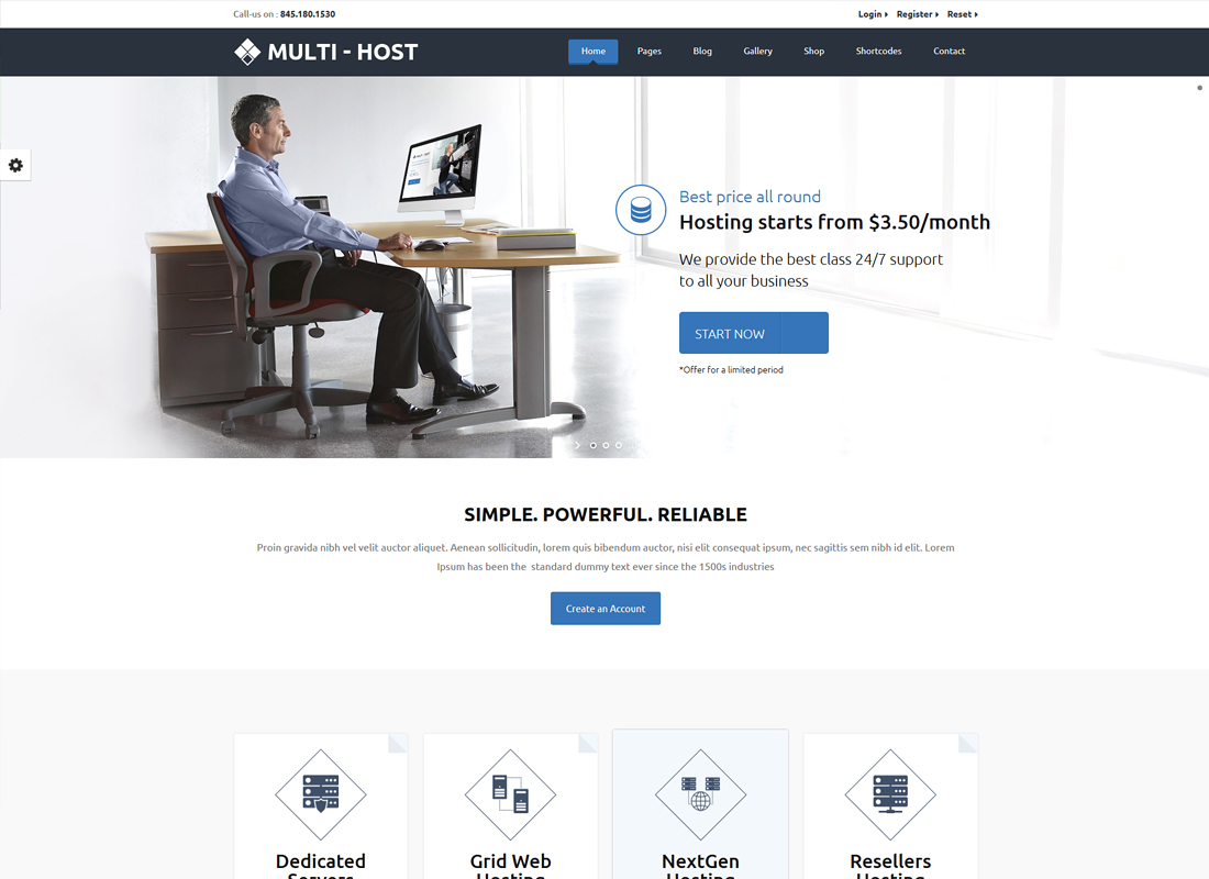 Multi Hosting | WHMCS Hosting WordPress Theme