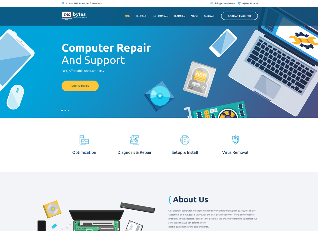 Re:bytes | Computer Repair Service WordPress Theme