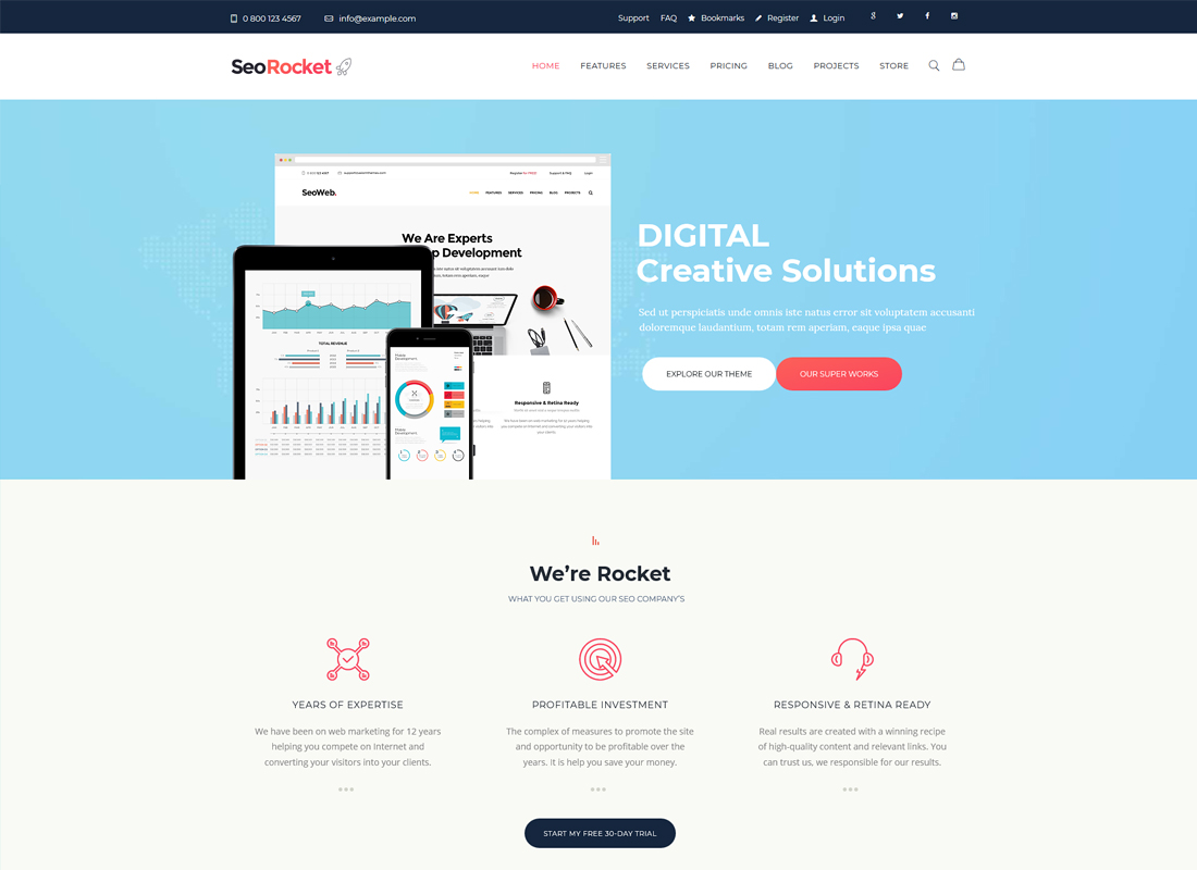 SEO Rocket | SEO & Marketing WordPress Theme
