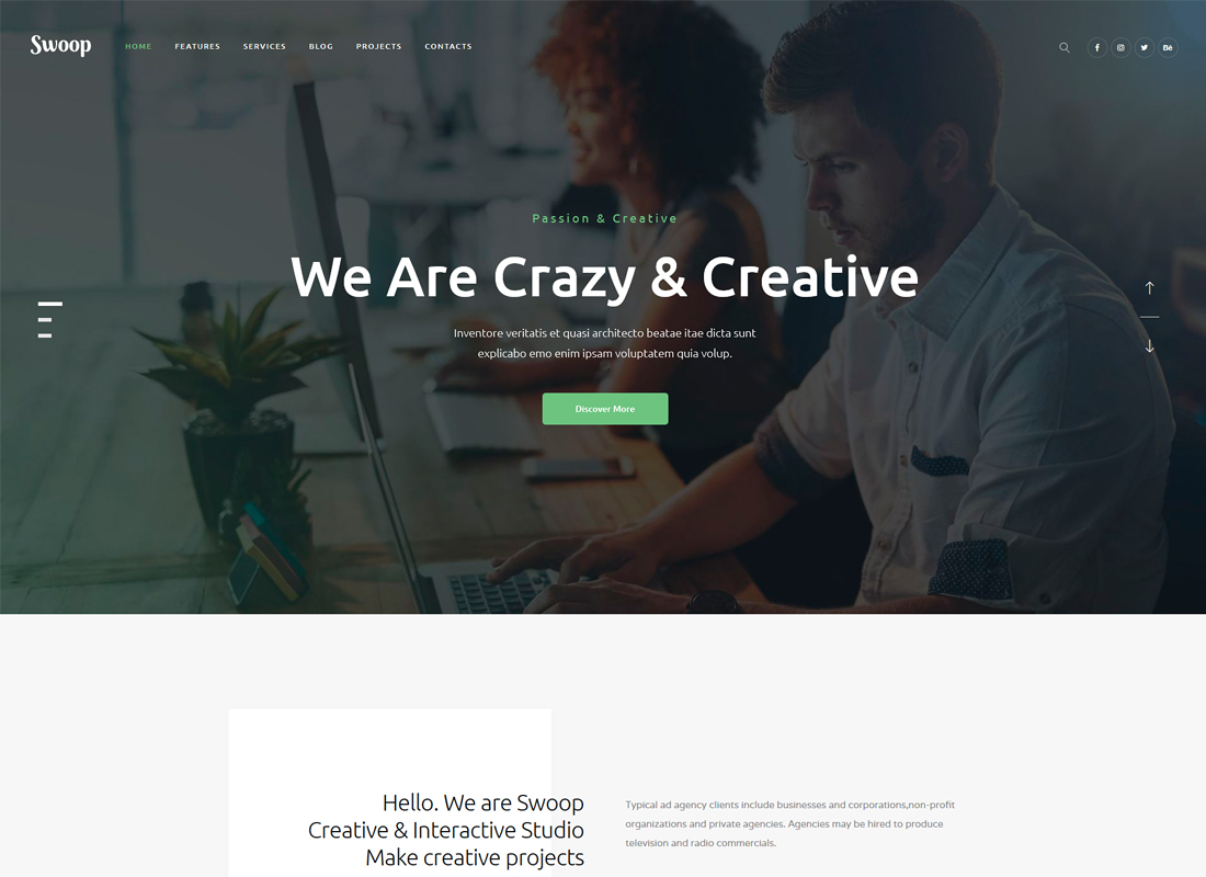 Swoop | Web Studio & Creative Agency WordPress Theme