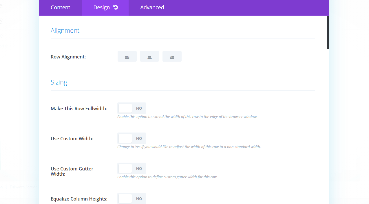 Making changes to layout settings.