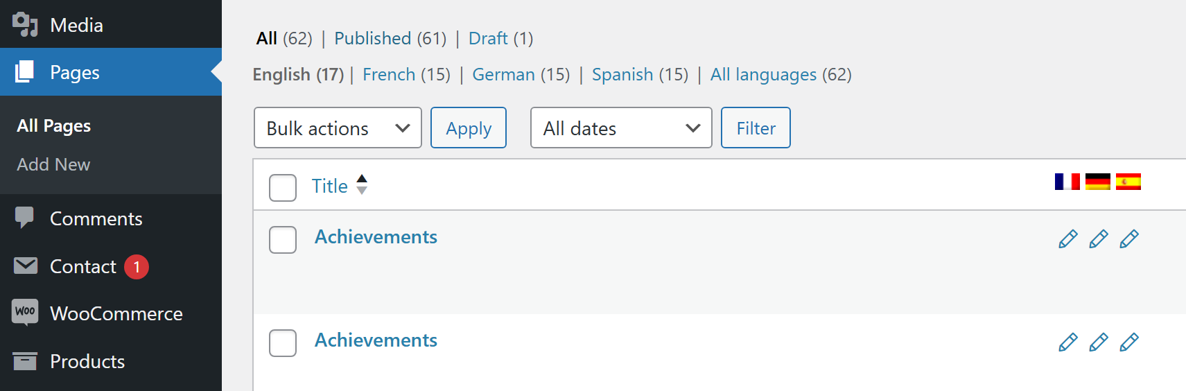 Editing translated content in WPML.