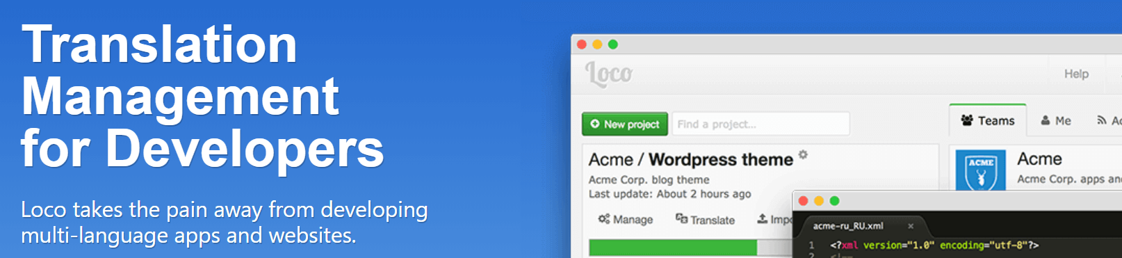 The Loco Translate plugin header image from WordPress.org.