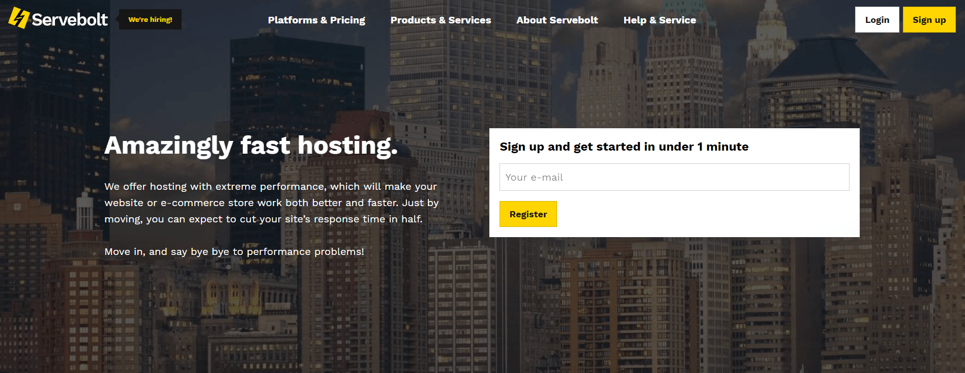 The Servebolt website.