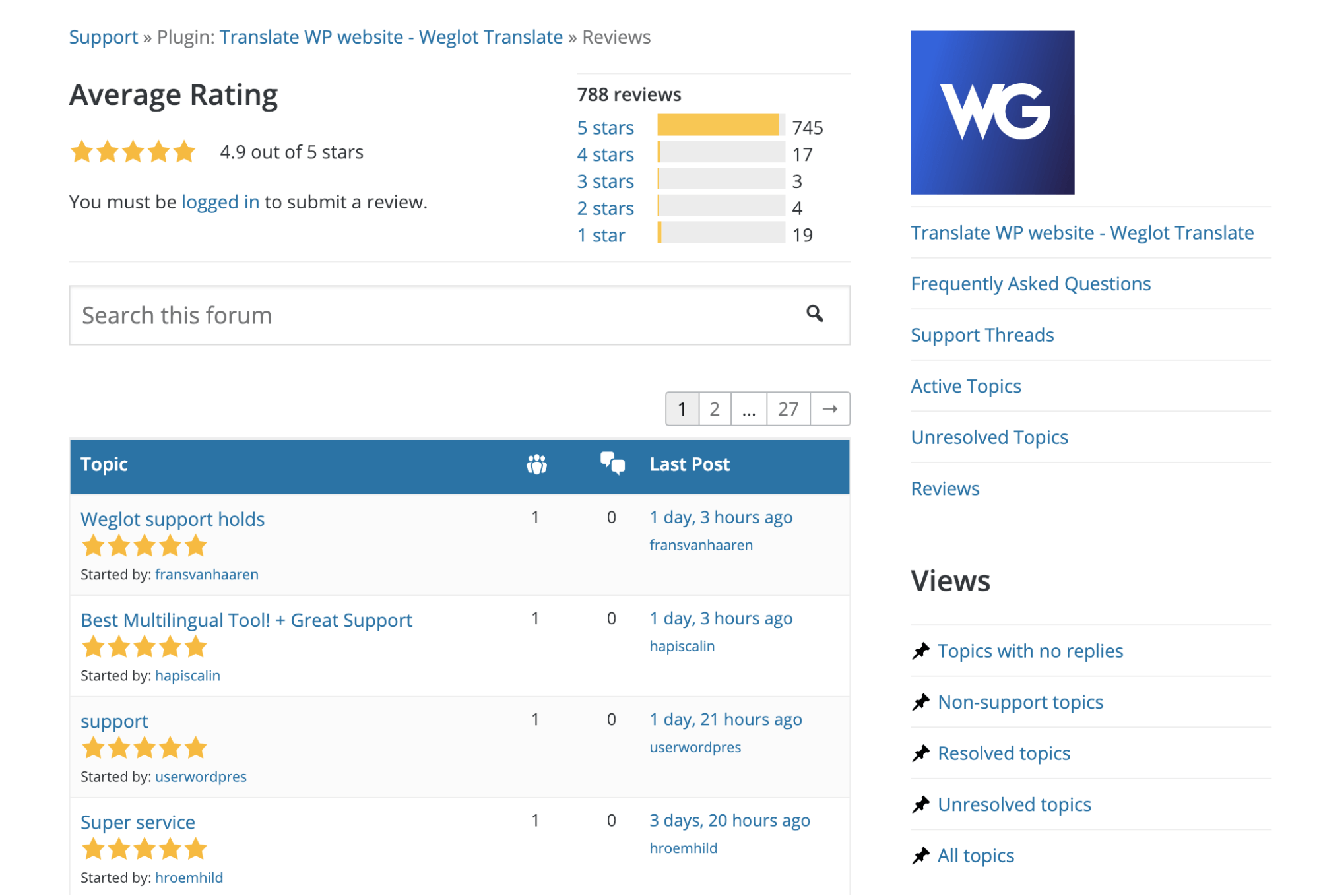 Weglot in the WordPress Plugin Directory.
