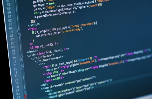 A photo of the HTML page structure of a website