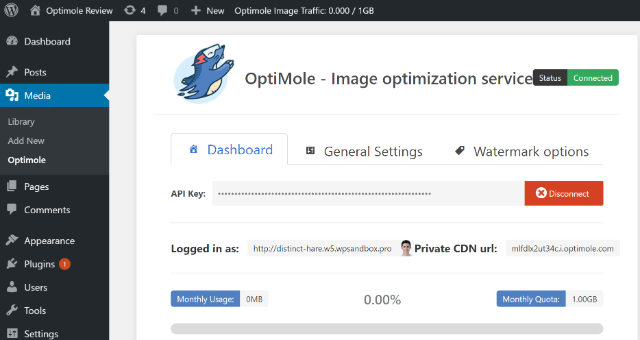 Optimole settings