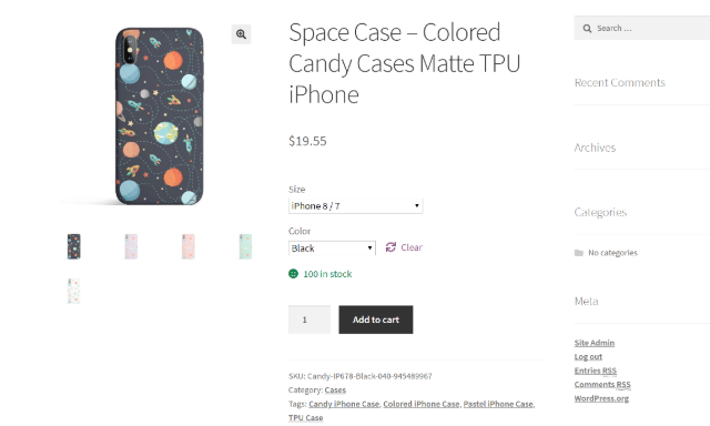 Product listing