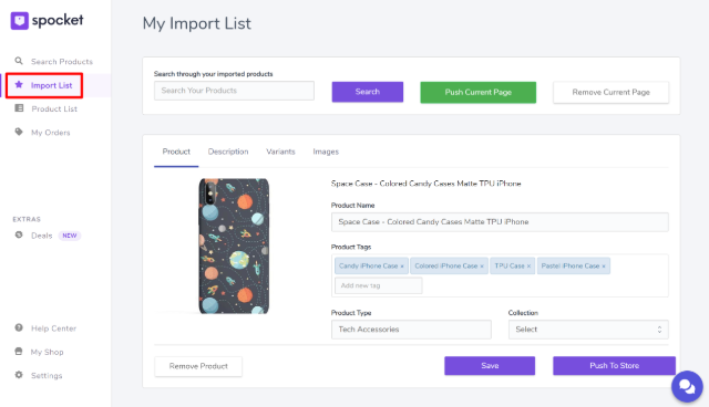 Import list