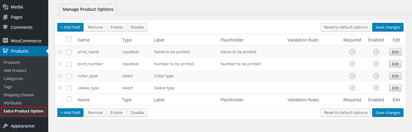 Extra Product Options (Product Addons) for WooCommerce