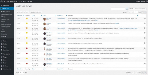 WordPress Audit Trail