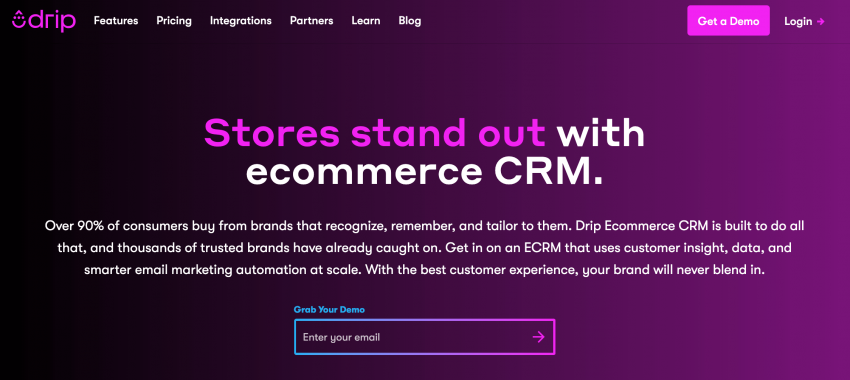 The Drip Homepage.
