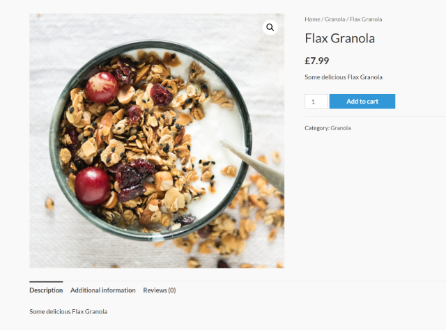 single product page