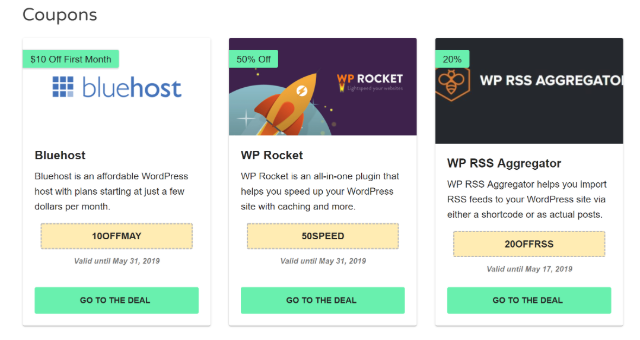 Affiliate coupons review example