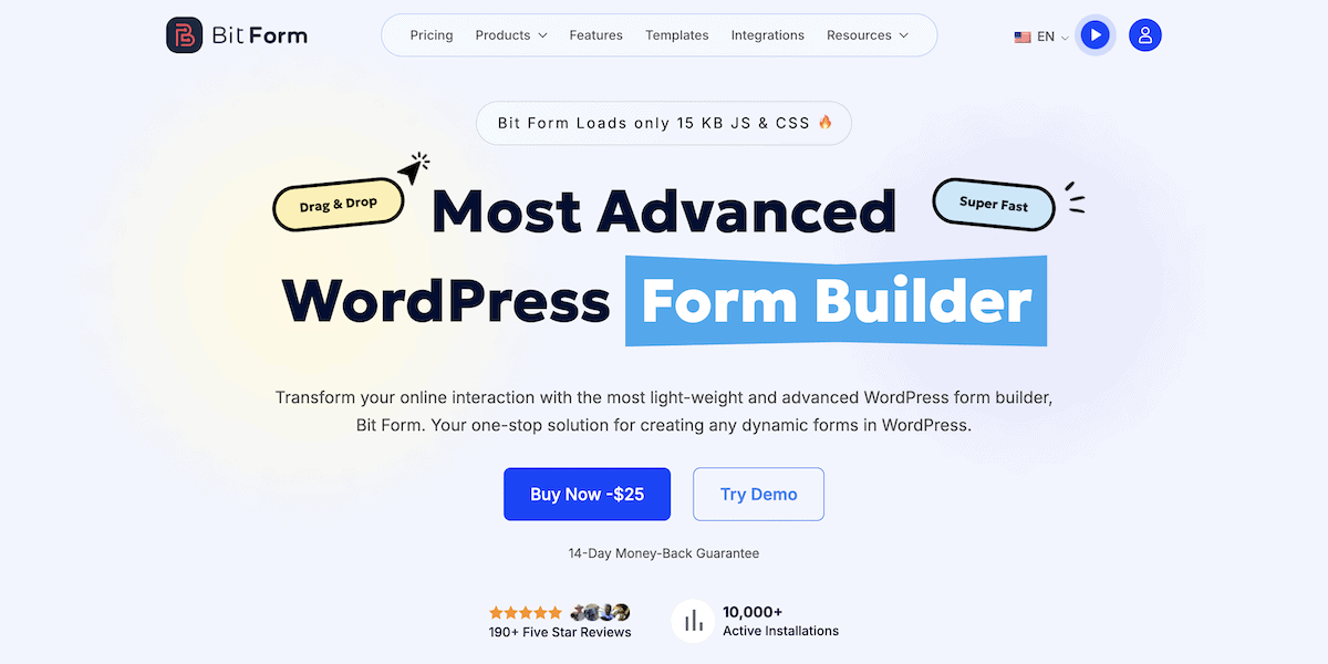 The Bit Form website.