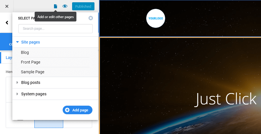 Adding pages in Colibri.