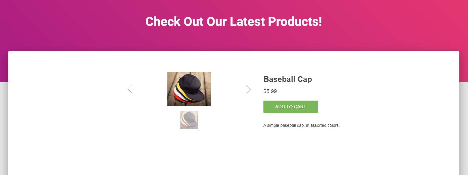 A Shopify button on the front end.