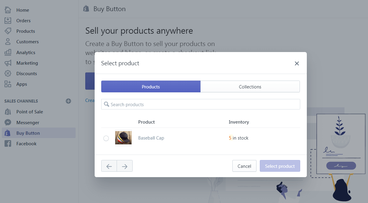 Selecting a product.