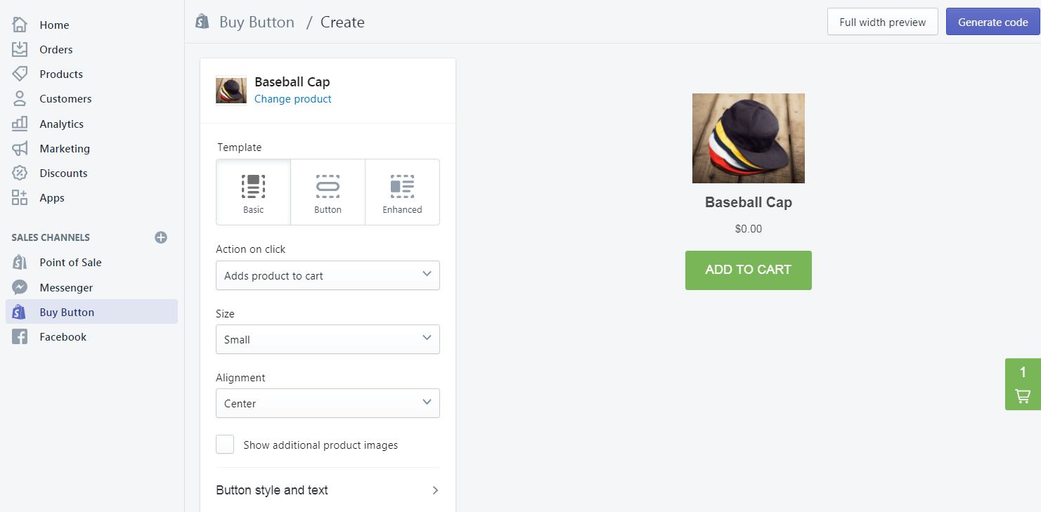 The button editor.
