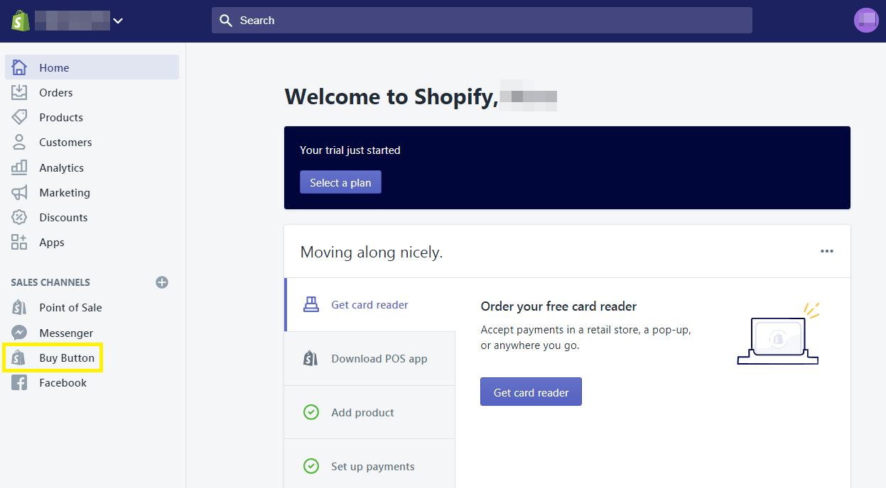Creating a Shopify buy button.