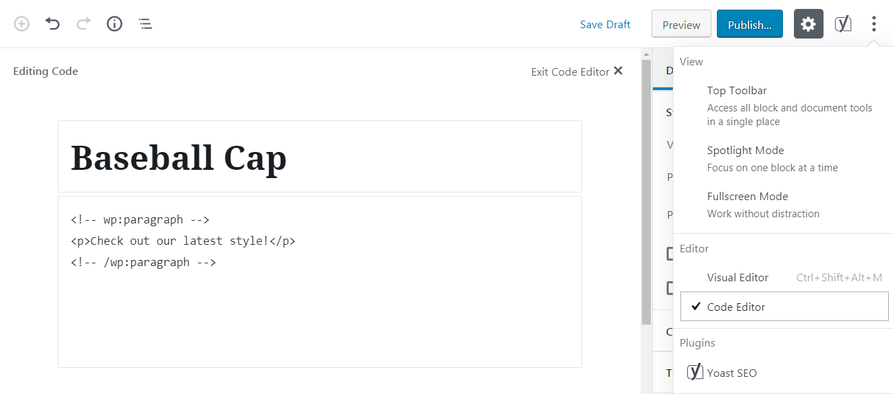 The WordPress Code Editor.