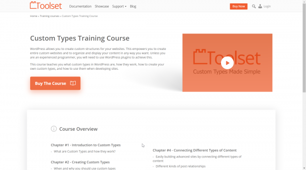Toolset's Custom Types Training Course