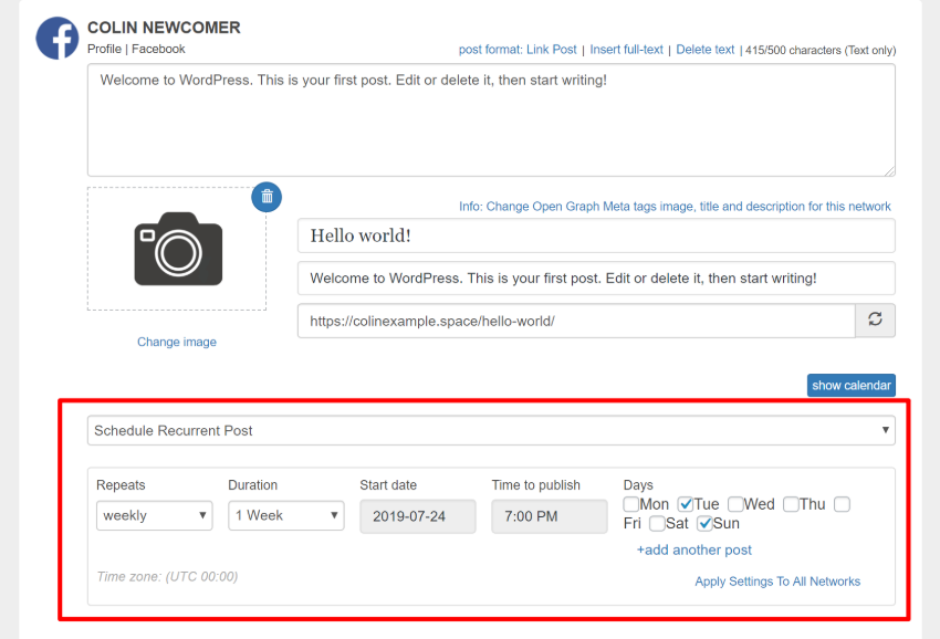 Scheduling options