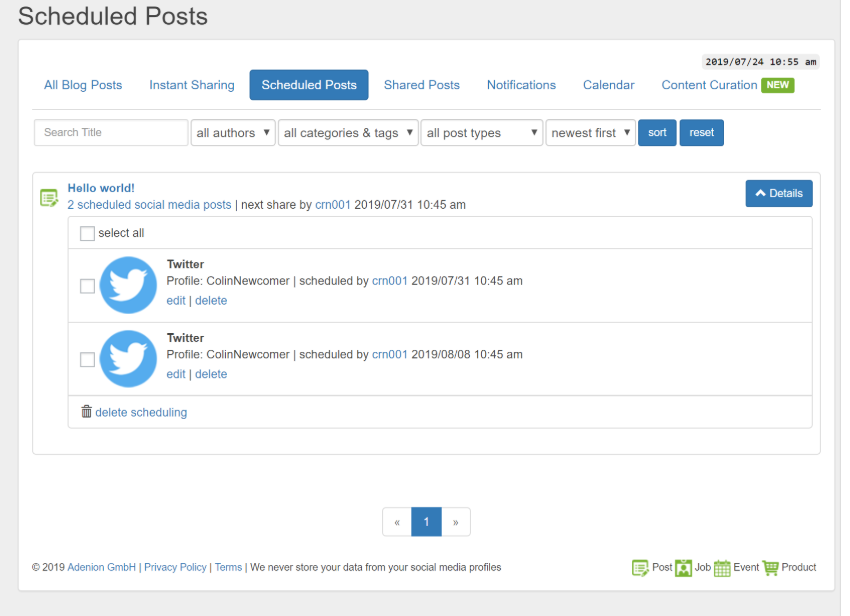List view