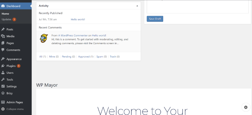 WP Admin Pages pro example
